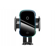 Автомобильный держатель BASEUS Light Electric, с беспроводной зарядкой, 15W, черный, на воздуховод+присоска, Qi