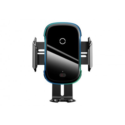Автомобильный держатель BASEUS Light Electric, с беспроводной зарядкой, 15W, черный, на воздуховод+присоска, Qi Автомобильный держатель BASEUS Light Electric, с беспроводной зарядкой, 15W, черный, на воздуховод+присоска, Qi