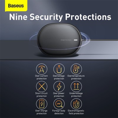 Беспроводное зарядное устройство BASEUS Light Magnetic BS-W518 + Кабель Type-C, 2A, 15W, черный Беспроводное зарядное устройство BASEUS Light Magnetic BS-W518 + Кабель Type-C, 2A, 15W, черный