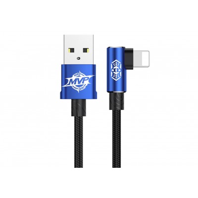 Кабель USB BASEUS MVP Elbow Type, USB - Lightning, 1.5А, 2 м, синий, угловой Кабель USB BASEUS MVP Elbow Type, USB - Lightning, 1.5А, 2 м, синий, угловой