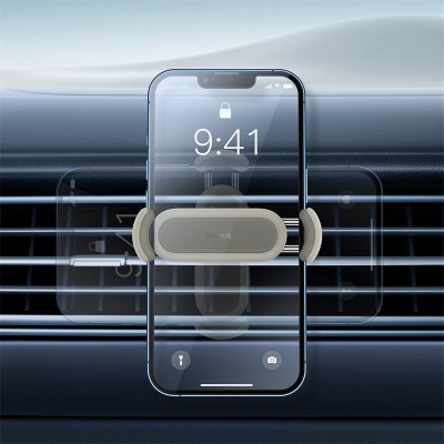 Автомобильный держатель BASEUS Steel Cannon 2 Air Outlet, кремовый, на воздуховод Автомобильный держатель BASEUS Steel Cannon 2 Air Outlet, кремовый, на воздуховод