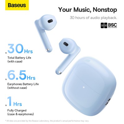 Беспроводные наушники BASEUS WX5(Overseas Edition), Bluetooth, голубой Беспроводные наушники BASEUS WX5(Overseas Edition), Bluetooth, голубой