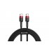 Кабель USB-C BASEUS Cafule, Type-C - Type-C, 3A, 1 м, красный+черный Кабель USB-C BASEUS Cafule, Type-C - Type-C, 3A, 1 м, красный+черный
