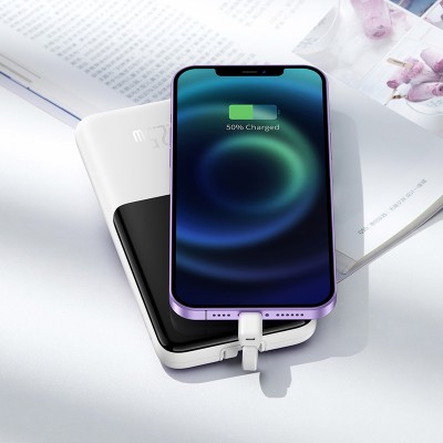 Портативный аккумулятор BASEUS Elf Digital Display 22.5W, 2.4A, 10000 мА⋅ч, белый Портативный аккумулятор BASEUS Elf Digital Display 22.5W, 2.4A, 10000 мА⋅ч, белый