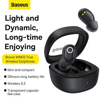 Беспроводные наушники BASEUS WM02, Bluetooth, 40 мАч, черный Беспроводные наушники BASEUS WM02, Bluetooth, 40 мАч, черный