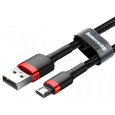 Кабель USB BASEUS Cafule, USB - MicroUSB, 2.4А, 1 м, красный+черный Кабель USB BASEUS Cafule, USB - MicroUSB, 2.4А, 1 м, красный+черный