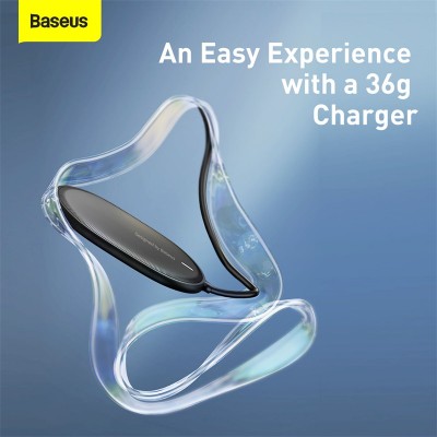 Беспроводное зарядное устройство BASEUS Light Magnetic BS-W518 + Кабель Type-C, 2A, 15W, черный Беспроводное зарядное устройство BASEUS Light Magnetic BS-W518 + Кабель Type-C, 2A, 15W, черный