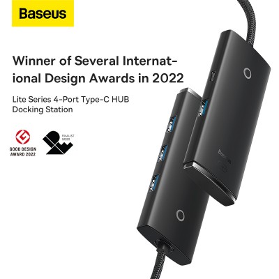 Переходник/Адаптер BASEUS Lite Series 4-Port, Разветвитель, USB - 4xUSB3.0, черный, кабель 1м Переходник/Адаптер BASEUS Lite Series 4-Port, Разветвитель, USB - 4xUSB3.0, черный, кабель 1м