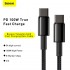Кабель USB-C BASEUS Tungsten Gold, Type-C - Type-C, 5A, 1 м, черный Кабель USB-C BASEUS Tungsten Gold, Type-C - Type-C, 5A, 1 м, черный