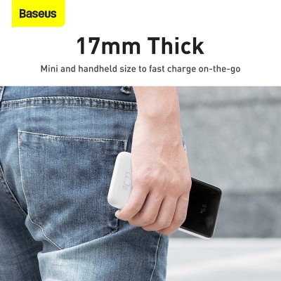 Портативный аккумулятор BASEUS Elf Digital Display 22.5W, 2.4A, 10000 мА⋅ч, белый Портативный аккумулятор BASEUS Elf Digital Display 22.5W, 2.4A, 10000 мА⋅ч, белый