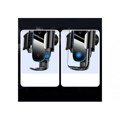 Автомобильный держатель BASEUS Light Electric, с беспроводной зарядкой, 15W, черный, на воздуховод+присоска, Qi Автомобильный держатель BASEUS Light Electric, с беспроводной зарядкой, 15W, черный, на воздуховод+присоска, Qi