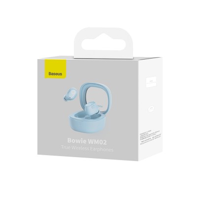 Беспроводные наушники BASEUS WM02, Bluetooth, 40 мАч, синий Беспроводные наушники BASEUS WM02, Bluetooth, 40 мАч, синий