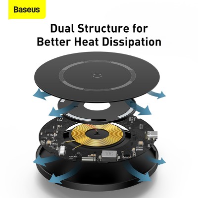 Беспроводное зарядное устройство BASEUS Simple Magnetic BS-W517, 2A, 15W, черный Беспроводное зарядное устройство BASEUS Simple Magnetic BS-W517, 2A, 15W, черный