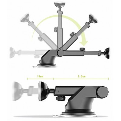 Автомобильный держатель BASEUS Solid Telescopic, магнитный, серебряный, на клею, телескопический Автомобильный держатель BASEUS Solid Telescopic, магнитный, серебряный, на клею, телескопический