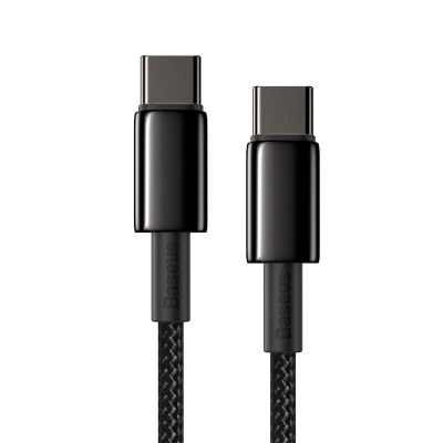 Кабель USB-C BASEUS Tungsten Gold, Type-C - Type-C, 5A, 1 м, черный Кабель USB-C BASEUS Tungsten Gold, Type-C - Type-C, 5A, 1 м, черный
