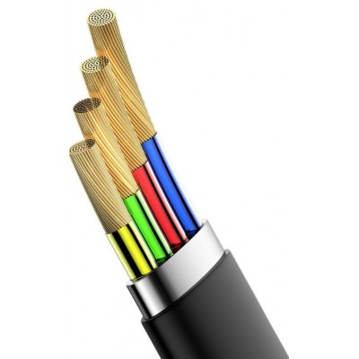 Кабель USB BASEUS Simple HW, USB - Type-C, 5А, 23 см, серый+черный Кабель USB BASEUS Simple HW, USB - Type-C, 5А, 23 см, серый+черный