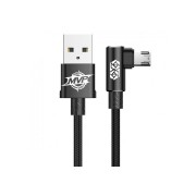 Кабель USB BASEUS MVP Elbow Type, USB - MicroUSB, 1.5А, 2 м, черный, угловой