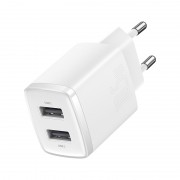 Зарядное устройство BASEUS Compact Charger 2U 2*USB, 2.1A, 10.5W, белый