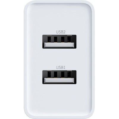 Зарядное устройство BASEUS Speed Mini Dual U Travel 2*USB + Кабель USB-Lightning, 2.1A, 10.5W, белый Зарядное устройство BASEUS Speed Mini Dual U Travel 2*USB + Кабель USB-Lightning, 2.1A, 10.5W, белый