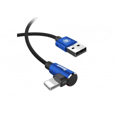 Кабель USB BASEUS MVP Elbow Type, USB - Lightning, 1.5А, 2 м, синий, угловой Кабель USB BASEUS MVP Elbow Type, USB - Lightning, 1.5А, 2 м, синий, угловой