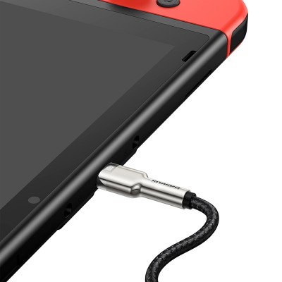 Кабель USB-C BASEUS Cafule Series Metal, Type-C - Type-C, 5A, 100W, 1 м, черный Кабель USB-C BASEUS Cafule Series Metal, Type-C - Type-C, 5A, 100W, 1 м, черный
