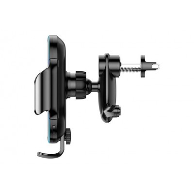 Автомобильный держатель BASEUS Light Electric, с беспроводной зарядкой, 15W, черный, на воздуховод+присоска, Qi Автомобильный держатель BASEUS Light Electric, с беспроводной зарядкой, 15W, черный, на воздуховод+присоска, Qi