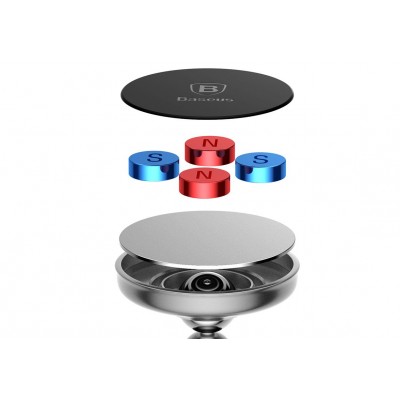 Автомобильный держатель BASEUS Bullet An on-board, магнитный, серебряный, на клею Автомобильный держатель BASEUS Bullet An on-board, магнитный, серебряный, на клею