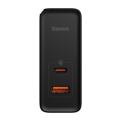Зарядное устройство BASEUS GaN5 Pro Fast Charger USB+Type-C + Кабель Type-C-Type-C, 5A, 100W, черный Зарядное устройство BASEUS GaN5 Pro Fast Charger USB+Type-C + Кабель Type-C-Type-C, 5A, 100W, черный