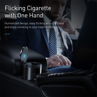 Автомобильная пепельница BASEUS Premium Car Ashtray, черный Автомобильная пепельница BASEUS Premium Car Ashtray, черный