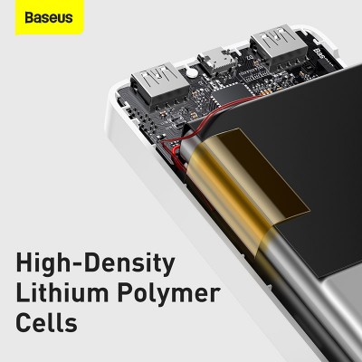 Портативный аккумулятор BASEUS Bipow Digital Display 15W, 3A, 10000 мА⋅ч, белый, с кабелем micro Портативный аккумулятор BASEUS Bipow Digital Display 15W, 3A, 10000 мА⋅ч, белый, с кабелем micro