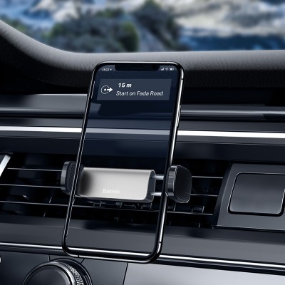 Автомобильный держатель BASEUS Steel Cannon Air Outlet, серебристый, на воздуховод Автомобильный держатель BASEUS Steel Cannon Air Outlet, серебристый, на воздуховод