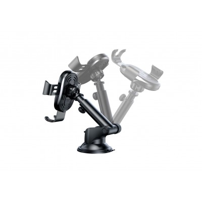 Автомобильный держатель BASEUS Gravity Car Mount, с беспроводной зарядкой, 2A, 10W, черный, на присоске Автомобильный держатель BASEUS Gravity Car Mount, с беспроводной зарядкой, 2A, 10W, черный, на присоске