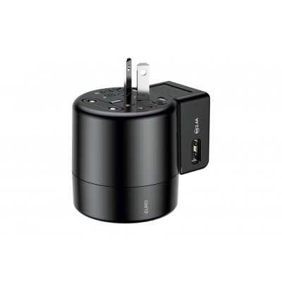 Зарядное устройство BASEUS Rotation Type 2*USB, 2.4A, черный, 4 класса, вращение на 360 Зарядное устройство BASEUS Rotation Type 2*USB, 2.4A, черный, 4 класса, вращение на 360