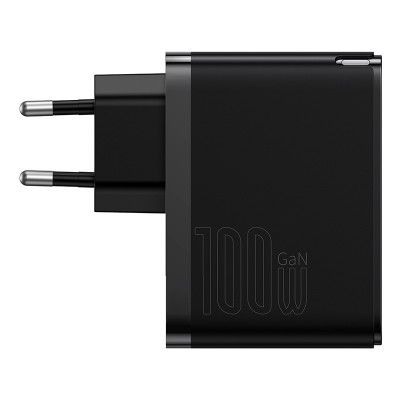 Зарядное устройство BASEUS GaN5 Pro Fast Charger USB+Type-C + Кабель Type-C-Type-C, 5A, 100W, черный Зарядное устройство BASEUS GaN5 Pro Fast Charger USB+Type-C + Кабель Type-C-Type-C, 5A, 100W, черный