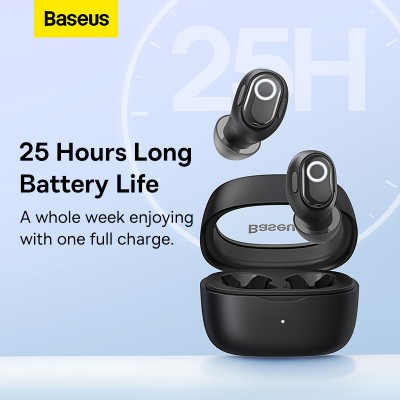Беспроводные наушники BASEUS WM02, Bluetooth, 40 мАч, черный Беспроводные наушники BASEUS WM02, Bluetooth, 40 мАч, черный