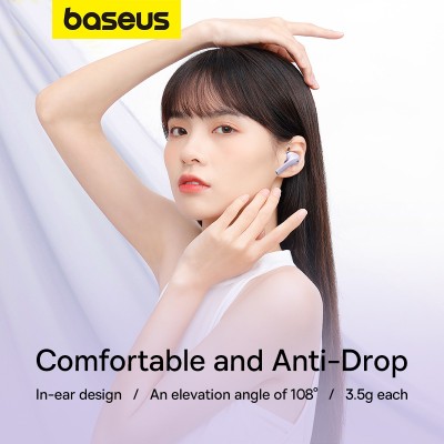 Беспроводные наушники BASEUS Encok W3, Bluetooth, 37 мАч, фиолетовый Беспроводные наушники BASEUS Encok W3, Bluetooth, 37 мАч, фиолетовый