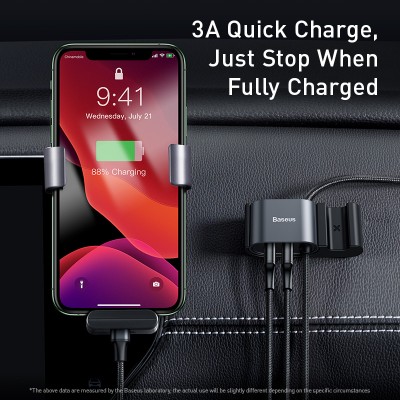 Кабель USB BASEUS Special Data Cable for Backseat (USB to iP+Dual USB), 3A, черный Кабель USB BASEUS Special Data Cable for Backseat (USB to iP+Dual USB), 3A, черный