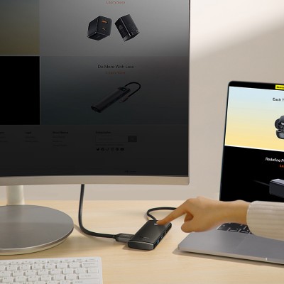 Переходник/Адаптер BASEUS Lite Series 6-Port, Разветвитель, Type-C - 2*USB3.0+HDMI+PD+SD/TF, черный Переходник/Адаптер BASEUS Lite Series 6-Port, Разветвитель, Type-C - 2*USB3.0+HDMI+PD+SD/TF, черный