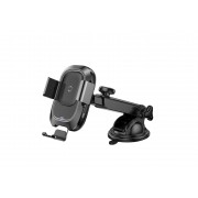 Автомобильный держатель BASEUS Smart Vehicle, с беспроводной зарядкой, 2A, 4.0"- 6.5", черный, на присоске
