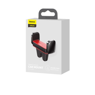 Автомобильный держатель BASEUS Steel Cannon Air Outlet, красный, на воздуховод Автомобильный держатель BASEUS Steel Cannon Air Outlet, красный, на воздуховод