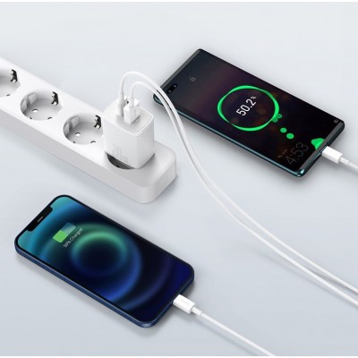 Зарядное устройство BASEUS Compact Quick Charger USB+Type-C, 3A, 20W, белый Зарядное устройство BASEUS Compact Quick Charger USB+Type-C, 3A, 20W, белый