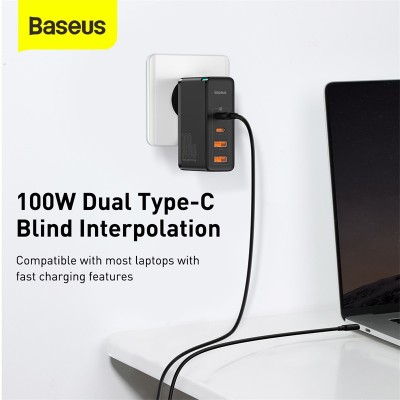 Зарядное устройство BASEUS GaN2 Pro Quick Charger 2*USB+2*USB-C, 5A, 100W, черный Зарядное устройство BASEUS GaN2 Pro Quick Charger 2*USB+2*USB-C, 5A, 100W, черный