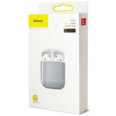 Чехол BASEUS Ultrathin для Airpods 1/2, серый Чехол BASEUS Ultrathin для Airpods 1/2, серый