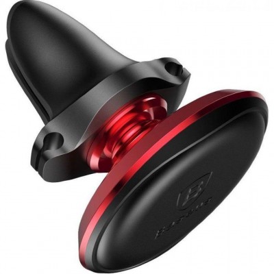 Автомобильный держатель BASEUS Magnetic Air Vent, магнитный, красный, на воздуховод, компактный, кожаный Автомобильный держатель BASEUS Magnetic Air Vent, магнитный, красный, на воздуховод, компактный, кожаный