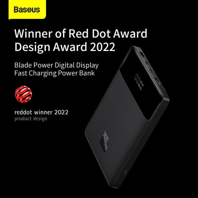 Портативный аккумулятор BASEUS Blade Power Digital Display Fast Charging 100W, 5A, 20000 мА⋅ч, черный, с дисплеем Портативный аккумулятор BASEUS Blade Power Digital Display Fast Charging 100W, 5A, 20000 мА⋅ч, черный, с дисплеем