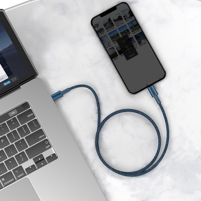 Кабель USB-C BASEUS High Density Braided, Type-C - Lightning, 20W, 1 м, синий Кабель USB-C BASEUS High Density Braided, Type-C - Lightning, 20W, 1 м, синий