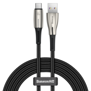 Кабель USB BASEUS Water Drop-shaped Lamp SuperCharge, USB - Type-C, 6A, 2 м, черный