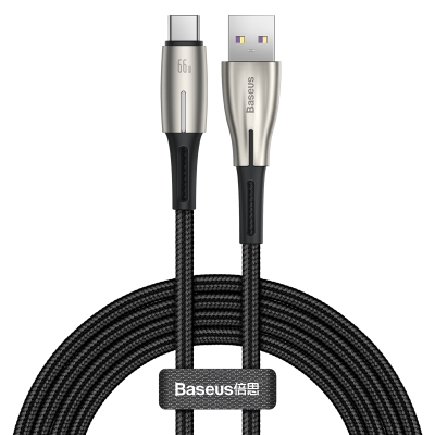 Кабель USB BASEUS Water Drop-shaped Lamp SuperCharge, USB - Type-C, 6A, 2 м, черный Кабель USB BASEUS Water Drop-shaped Lamp SuperCharge, USB - Type-C, 6A, 2 м, черный