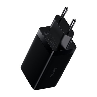 Зарядное устройство BASEUS GaN3 Pro USB+2*USB-C + Кабель Type-C-Type-C, 3A, 65W, черный, с кабелем Зарядное устройство BASEUS GaN3 Pro USB+2*USB-C + Кабель Type-C-Type-C, 3A, 65W, черный, с кабелем