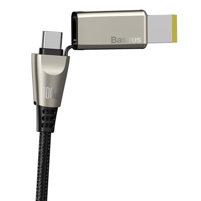 Кабель USB-C BASEUS Flash Series One-for-two, Type-C - Type-C+ DC square head, 5A, 2 м, черный Кабель USB-C BASEUS Flash Series One-for-two, Type-C - Type-C+ DC square head, 5A, 2 м, черный